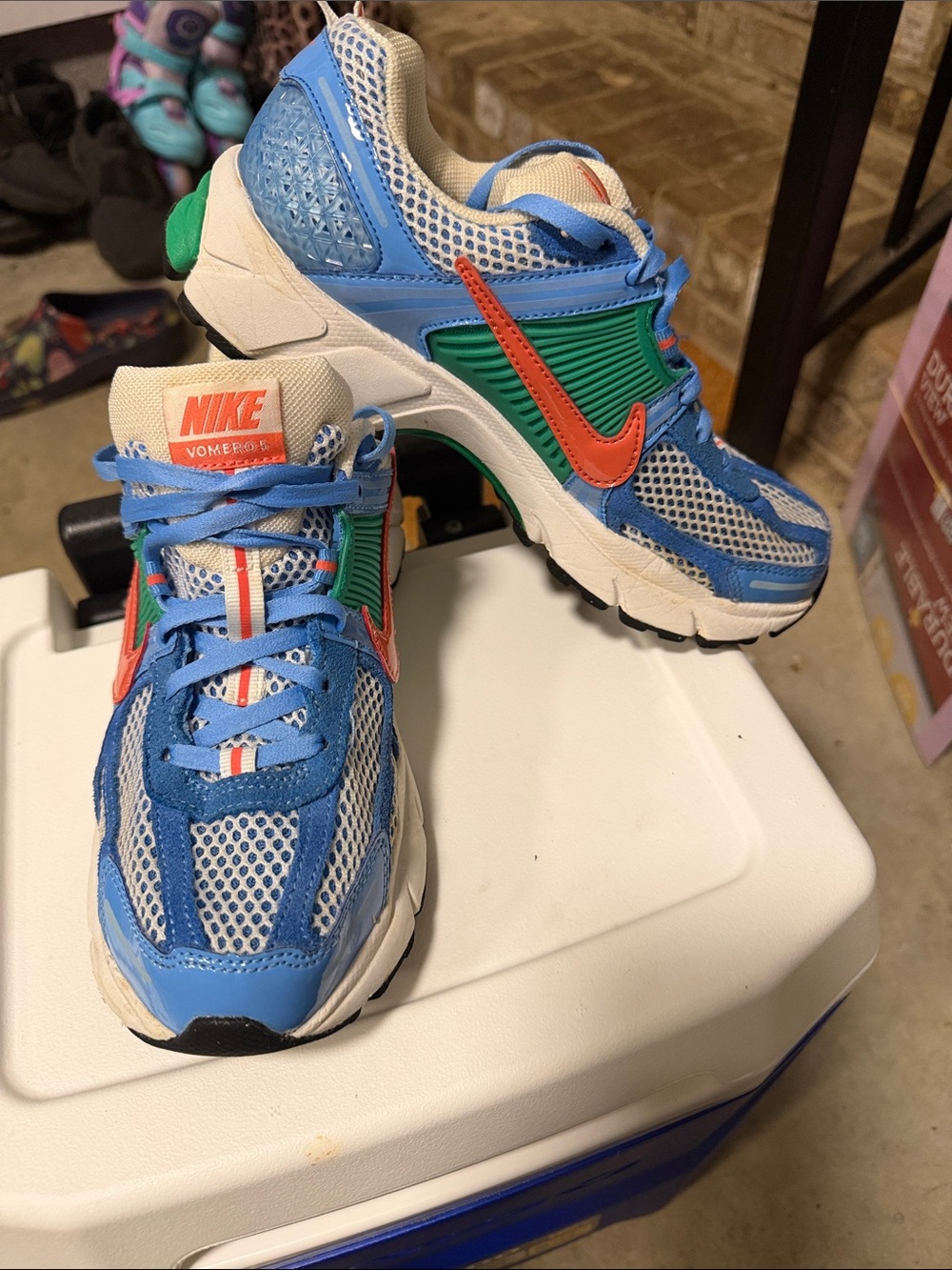 Nike Kids Blue, Green & Orange Retro Running Sneakers